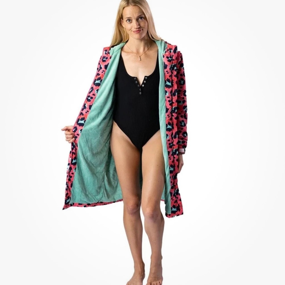 Schmik Unisex Animal Print Swim Parka Jacket Water Resistant Warm Coat